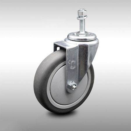 Service Caster 5 Inch SS Thermoplastic Rubber Wheel Swivel 10mm Threaded Stem Caster SCC SCC-SSTS20S514-TPRB-M1015